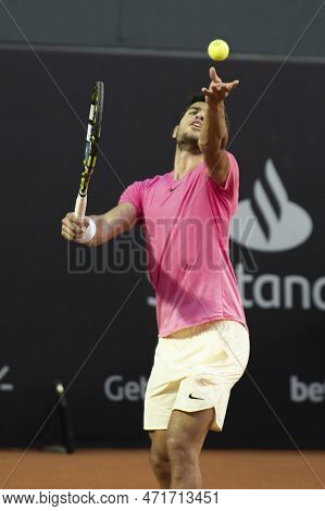 Rio, Brazil - February 25, 2023: Carlos Alcatraz (esp) Player In Match Against Cameron Norrie (gbr) 
