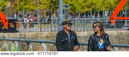 Couple Walking At Promenade, Buenos Aires