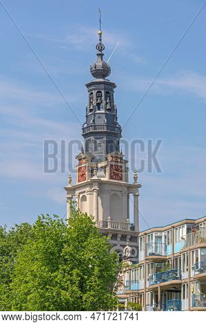 Bell Tower Spire At Zuiderkerk South Church In Amsterdam Netherlands