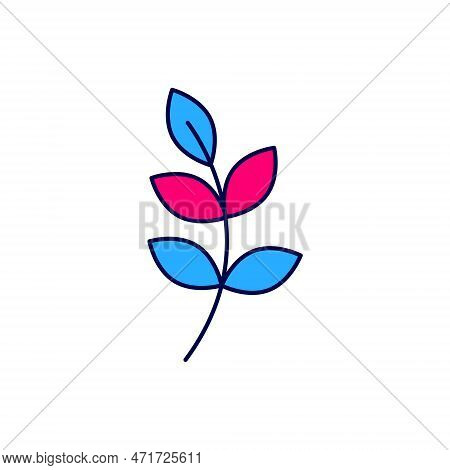 Filled Outline Willow Leaf Icon Isolated On White Background. Vector