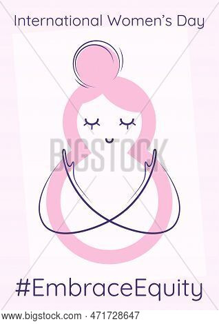 International Women's Day Banner With Stylized Eight Number. Embrace Equity Movement Illustration El