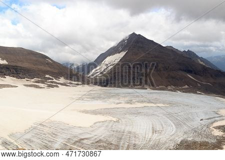 Mountain Snow And Glacier Panorama With Summit Fuscherkarkopf In Glockner Group, Austria