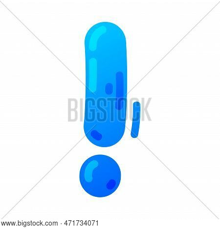 Blue Balloon Exclamation Mark Or Point For Punctuation Vector Illustration