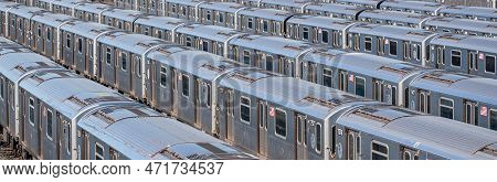 Subway Train Depot In Queens - New York, United States - February 14, 2023