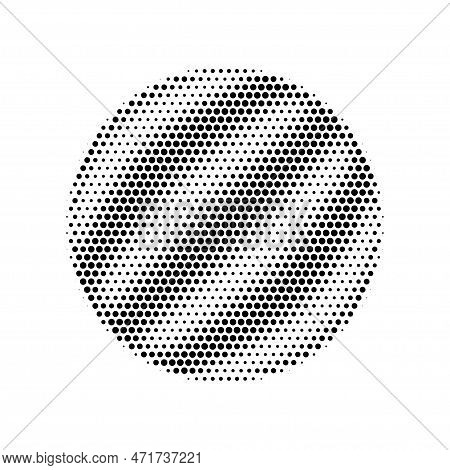 Halftone Design Element, Circular Halftone Dot Pattern. Specks, Vector Circle Gradient. Modern Circl