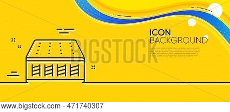 Mattress Pocket Spring Line Icon. Abstract Yellow Background. Orthopedic Sprung Pad Sign. Breathable