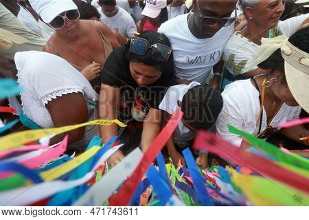 Salvador, Bahia, Brazil - January 12, 2023: Lavagem Party At The Church Of Nosso Senhor Do Bonfim In