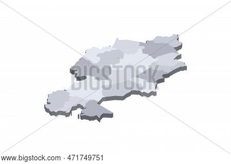 Kazakhstan Political Map Of Administrative Divisions - Regions And Cities With Region Rights And Cit
