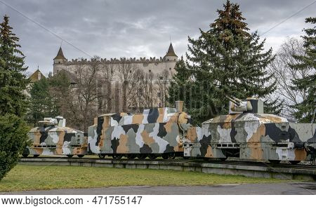 The Armored Train Hurban. World War Ii. Slovak National Uprising. Zvolen. Slovakia.