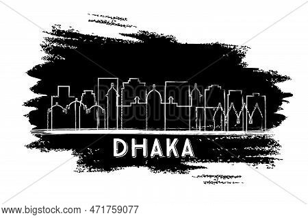 Dhaka Bangladesh City Skyline Silhouette. Hand Drawn Sketch. Vector Illustration. Business Travel An