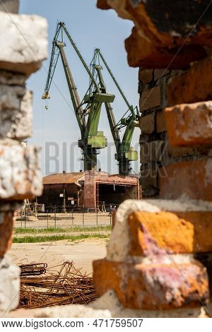 Industrial Building At The Gdansk Shipyard, Former Lenin Shipyard, Prefabrication Workshop And Heavy