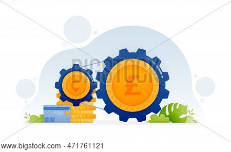 Design Of Small Coins Spinning Big Coins On Conveyor Belts Metaphor Of Investment Finance System And