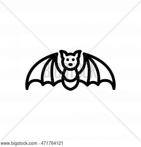 Black Line Icon For Bat Halloween Vampire Wing Rearmouse Dark Midnight Scary Horror Hang Spooky