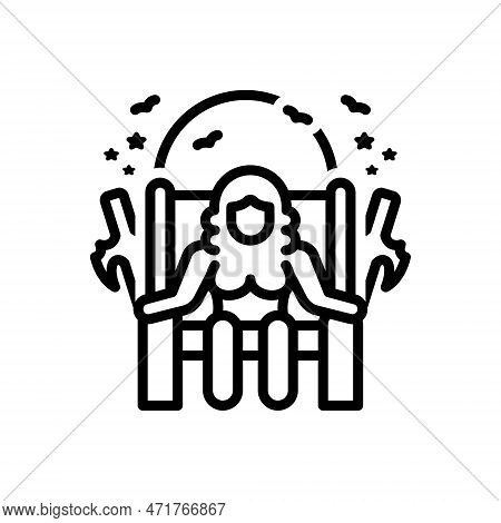 Black Line Icon For Diana Hecate Hekate Ancient Greece Goddess Greek Mythology Princess-of-wales Roy