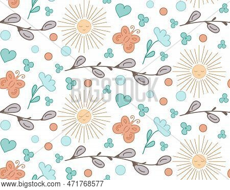 Seamless Pattern Eggs Easter. Pastel Colored Vector Illustration. Texture Of Easter Gift, Textile. E
