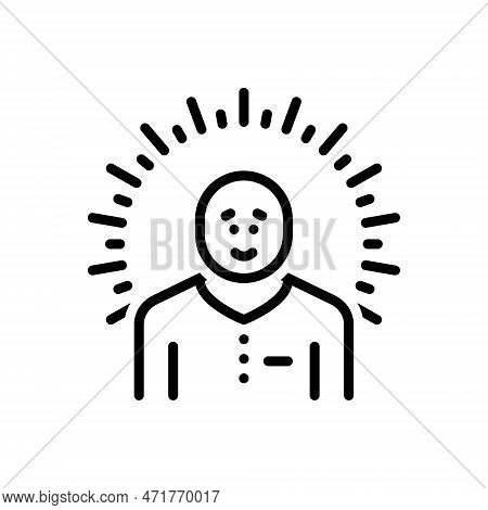 Black Line Icon For Single Alone Lonely Lone Solitary By-itself Individual Particular
