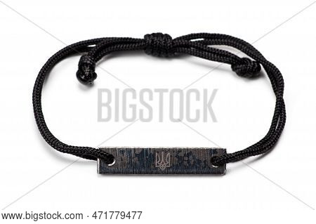 Azovstal Limited Edition Bracelet Made Of Last Portion Of Steel From Azovstal On White.