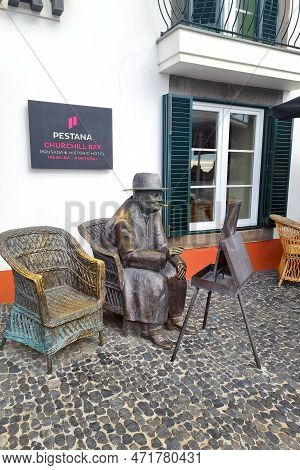 Madeira, Portugal, November 24, 2022: Monument To Sir Winston Churchill At The Pestana Churchill Bay
