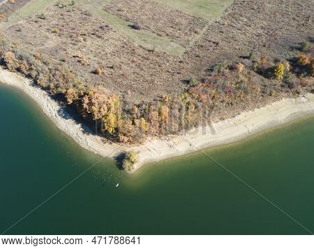 Aerial View Of Izvor Reservoir At Konyavska Mountain, Bulgaria