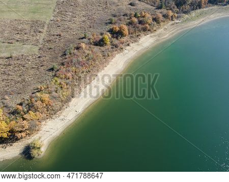 Aerial View Of Izvor Reservoir At Konyavska Mountain, Bulgaria