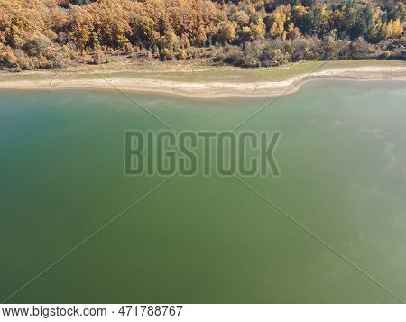 Aerial View Of Izvor Reservoir At Konyavska Mountain, Bulgaria