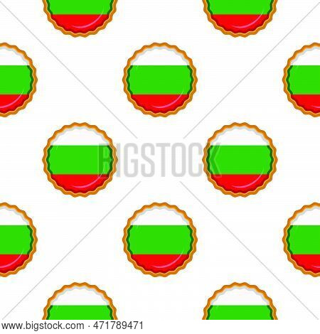 Pattern Cookie With Flag Country Bulgaria In Tasty Biscuit