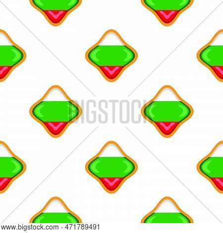 Pattern Cookie With Flag Country Bulgaria In Tasty Biscuit