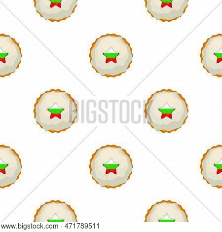 Pattern Cookie With Flag Country Bulgaria In Tasty Biscuit