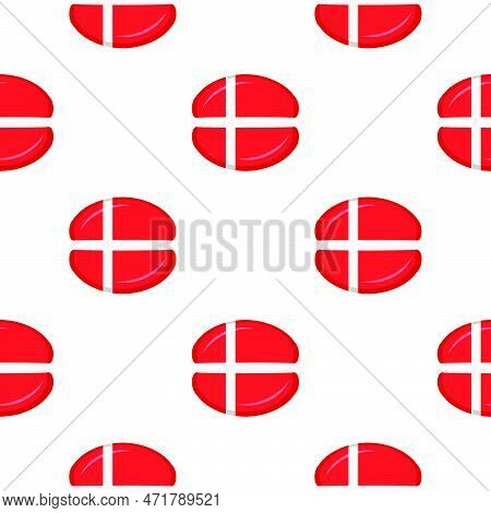 Pattern Cookie With Flag Country Denmark In Tasty Biscuit