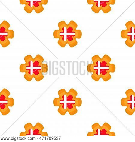 Pattern Cookie With Flag Country Denmark In Tasty Biscuit
