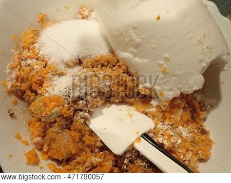 Homemade Cooking Of A Carrot Cake
