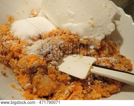 Homemade Cooking Of A Carrot Cake