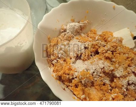 Homemade Cooking Of A Carrot Cake