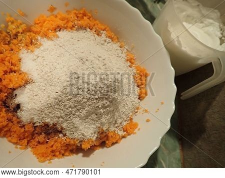 Homemade Cooking Of A Carrot Cake