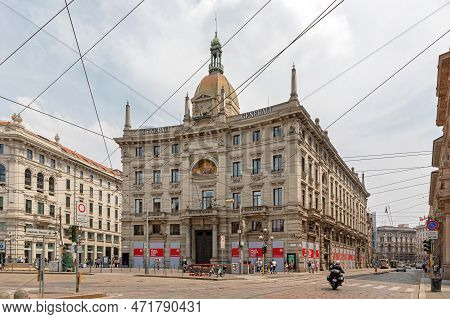 Milan, Italy - June 15, 2019: Generali Company Building At Piazza Cordusio In City Centre.