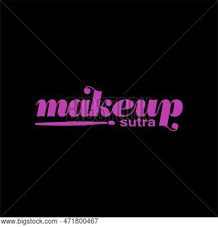 Makeup Sutra Vector Symbol With A Makeup Brush.