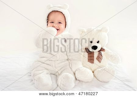 the little boy in a suit of a bear cub