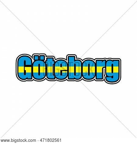 Goteborg Sign Icon With Swedish Flag Colors