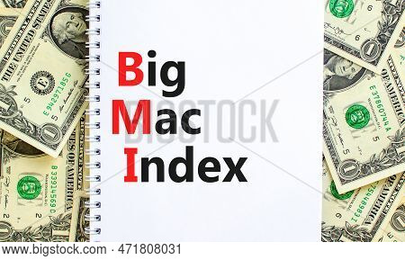 Bmi Big Mac Index Symbol. Concept Words Bmi Big Mac Index On White Note On A Beautiful Background Fr