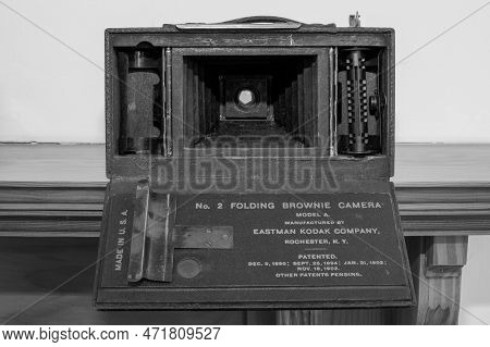 Pitney.somerset.united Kingdom.january 29th 2023.close Up Of A Number 2 Model A Folding Brownie Came