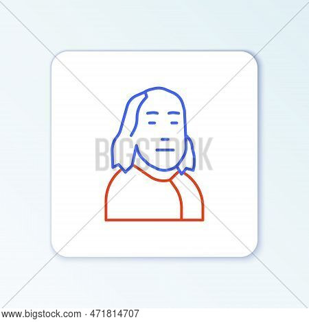 Line Benjamin Franklin Icon Isolated On White Background. Colorful Outline Concept. Vector