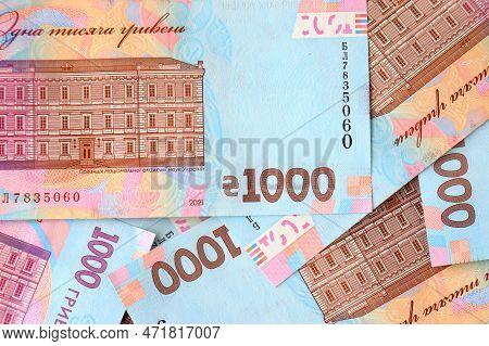 Ukrainian Hryvnia, 1000 Hrivna Banknotes Close-up, Money Background, Gifts, Shopping Ukraine