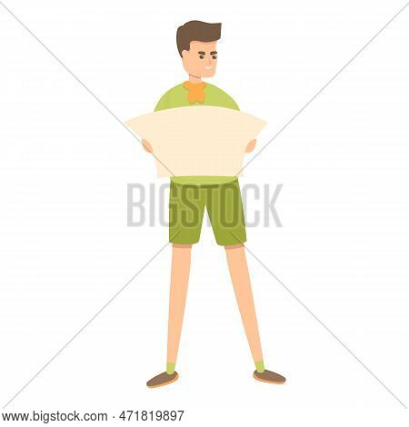 Scouting Map Navigation Icon. Cartoon Of Scouting Map Navigation Icon For Web Design Isolated On Whi