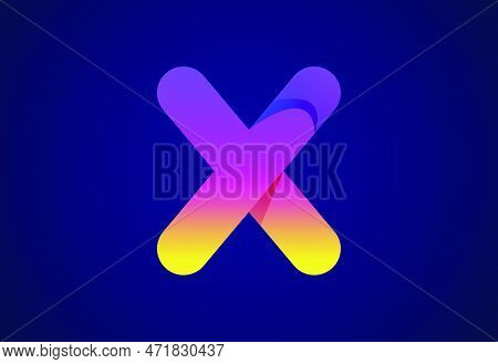 Abstract Origami Letter X Logo Design Template. Flat Style Application Icon. Vector Illustration