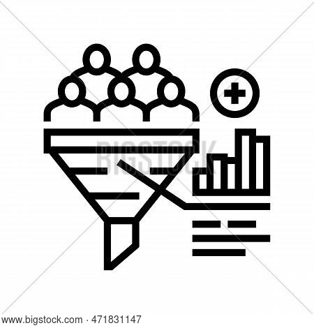 Increase Mqls Line Icon Vector. Increase Mqls Sign. Isolated Contour Symbol Black Illustration