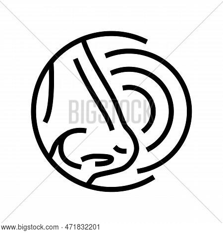 Sense Smell Line Icon Vector. Sense Smell Sign. Isolated Contour Symbol Black Illustration