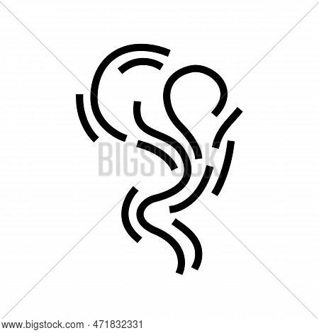Fume Smell Line Icon Vector. Fume Smell Sign. Isolated Contour Symbol Black Illustration
