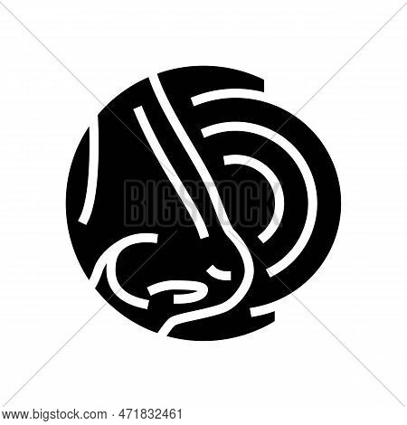 Sense Smell Glyph Icon Vector. Sense Smell Sign. Isolated Symbol Illustration