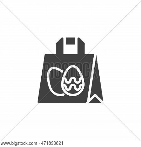 Easter Shopping Vector Icon. Filled Flat Sign For Mobile Concept And Web Design. Shopping Bag With E