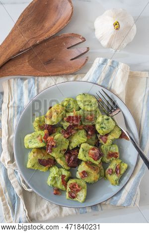 Healthy Home Made Gnocchi With Wild Garlic